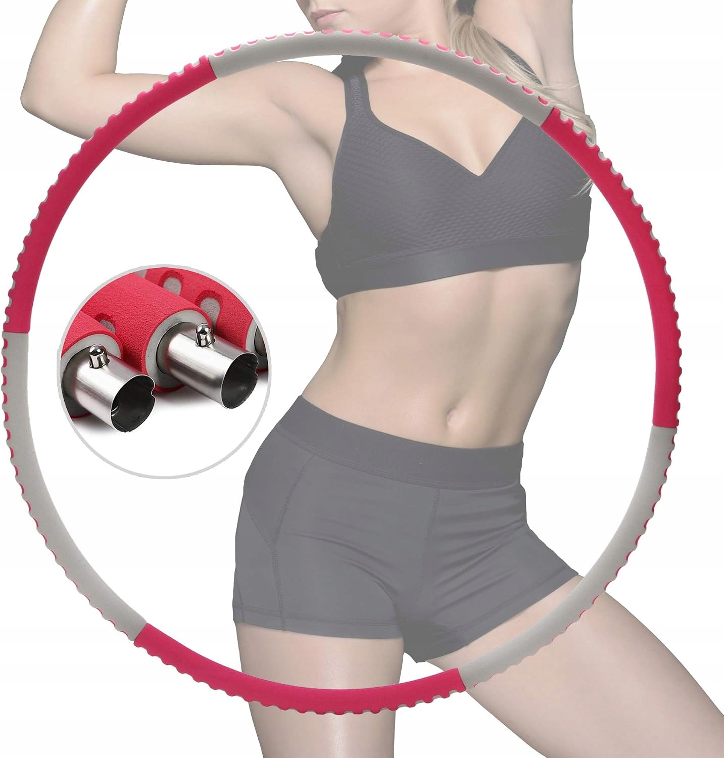 FemKey Hula Hop klasyczne składane odchudzające cardio Fitness Pilates 90cm