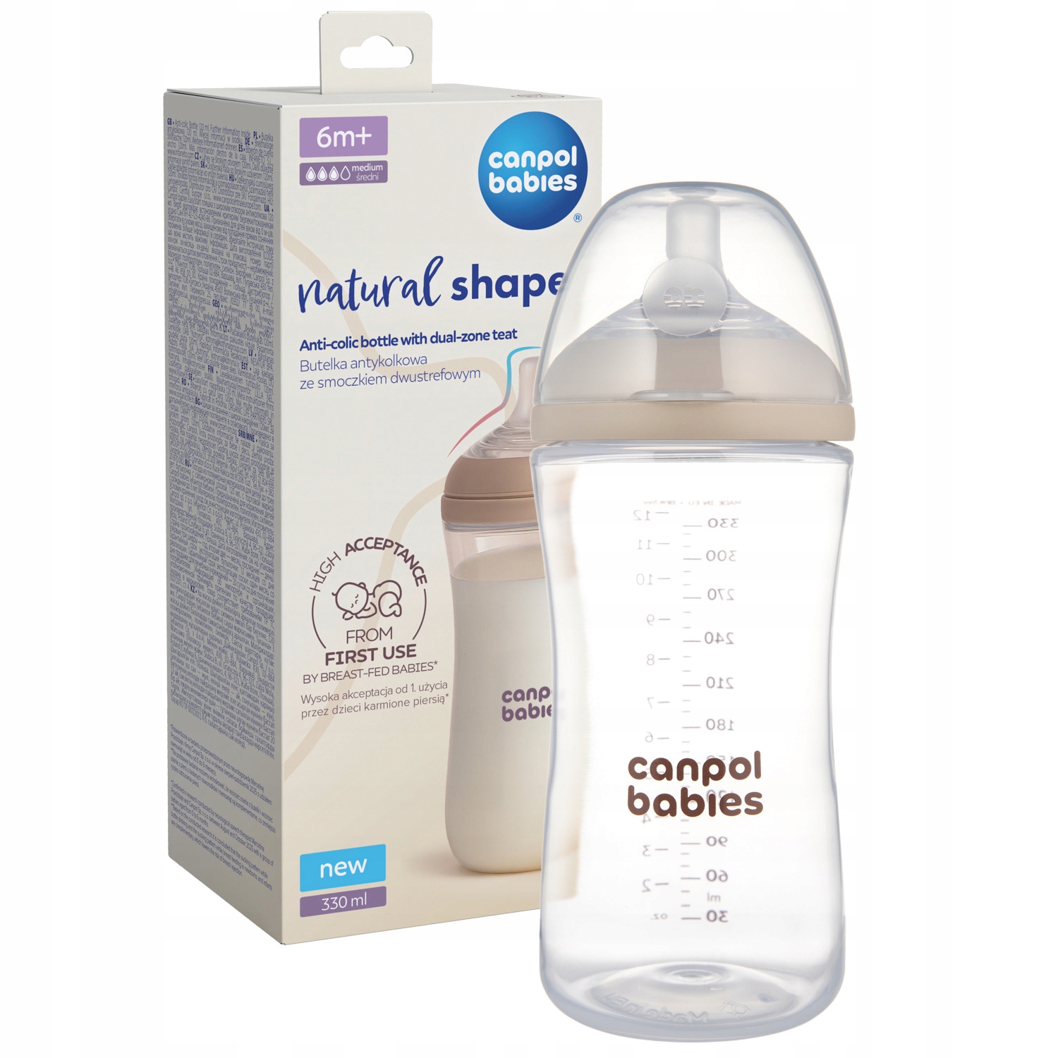 Butelka CANPOL BABIES Natural Shape 330 ml
