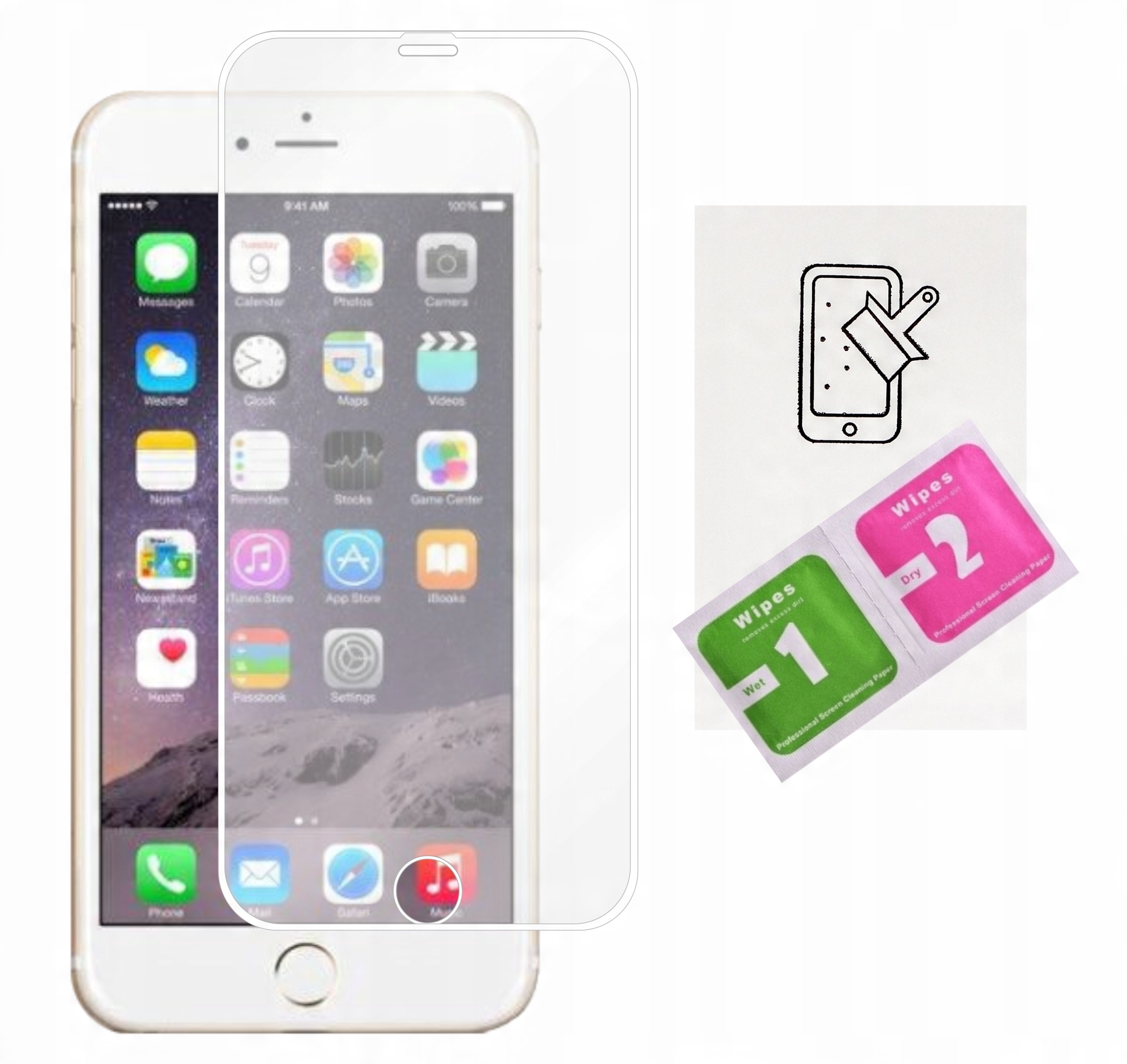 

Szkło Hd Do Iphone 6/6S/7/8/SE 2020 Biała Ramka
