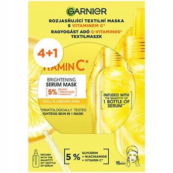 Garnier Sada rozjasňujících masek s vitamínem C Rozjasňující plátýnkové masky s