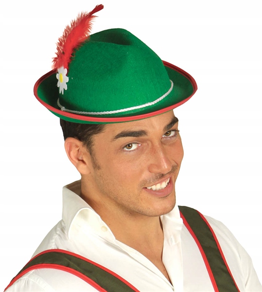KAPELUSZ TYROLSKI ZIELONY Z KWIATKIEM OKTOBERFEST
