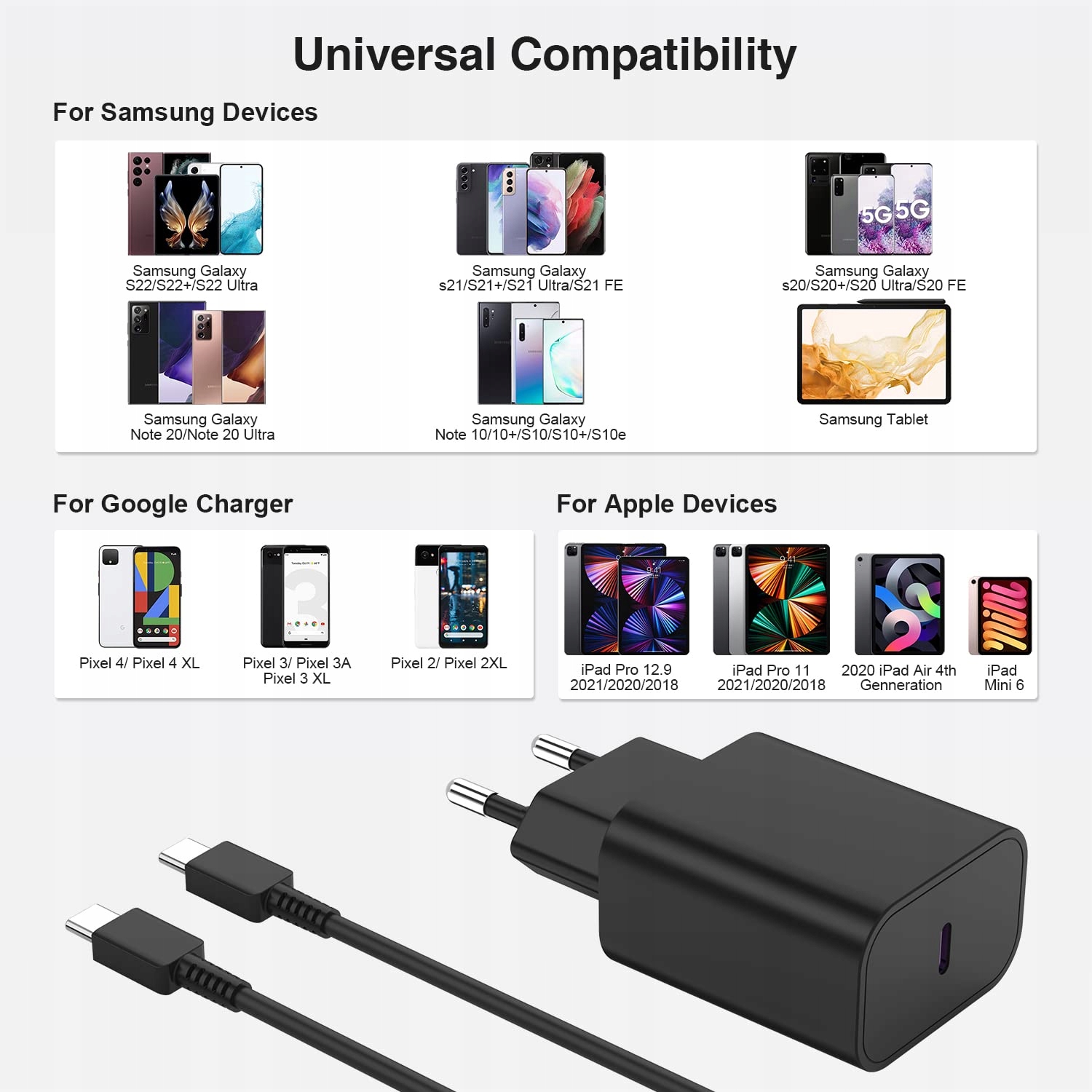 Szybka ładowarka USB C do Samsng 45 W Czarna — miniatura 7