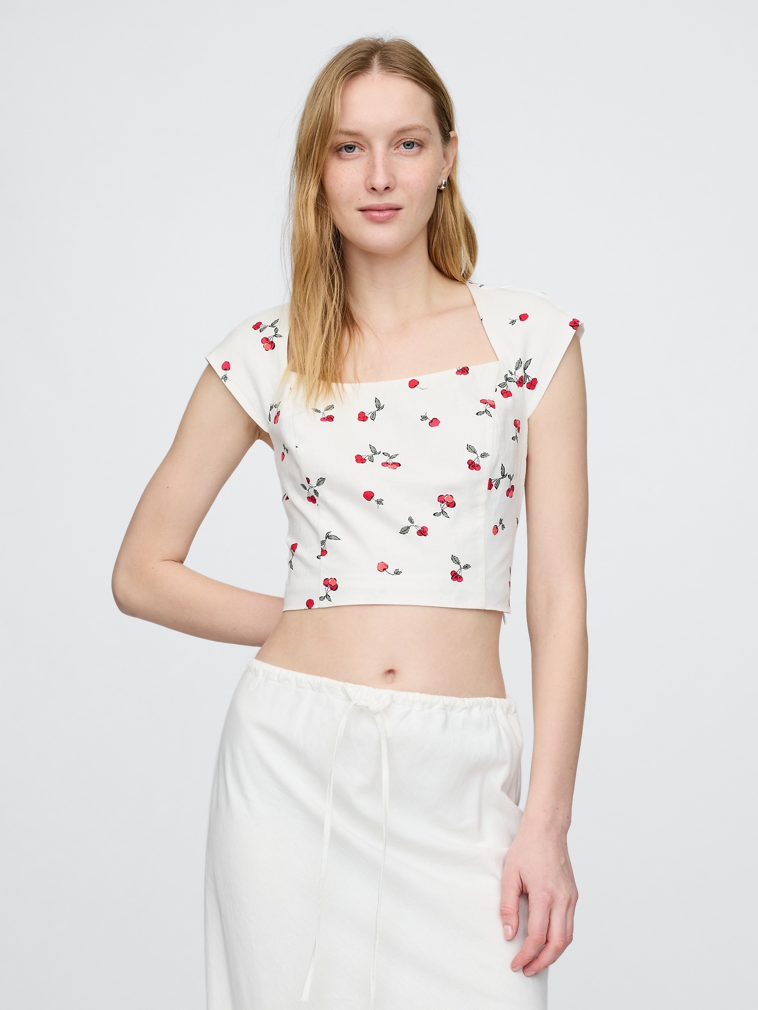 Gap Lněný crop top