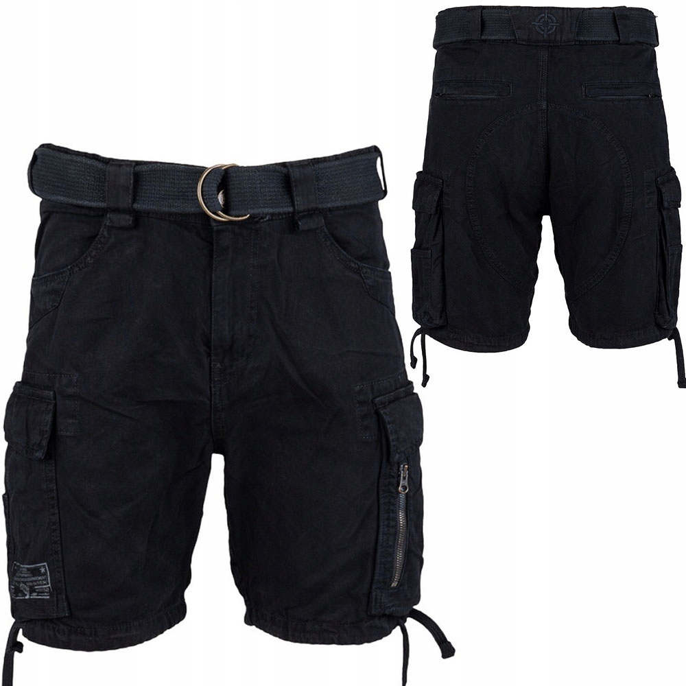 Krátké Kraťasy Cargo Fostex Bavlna Heavy Duty Pásek Černá M