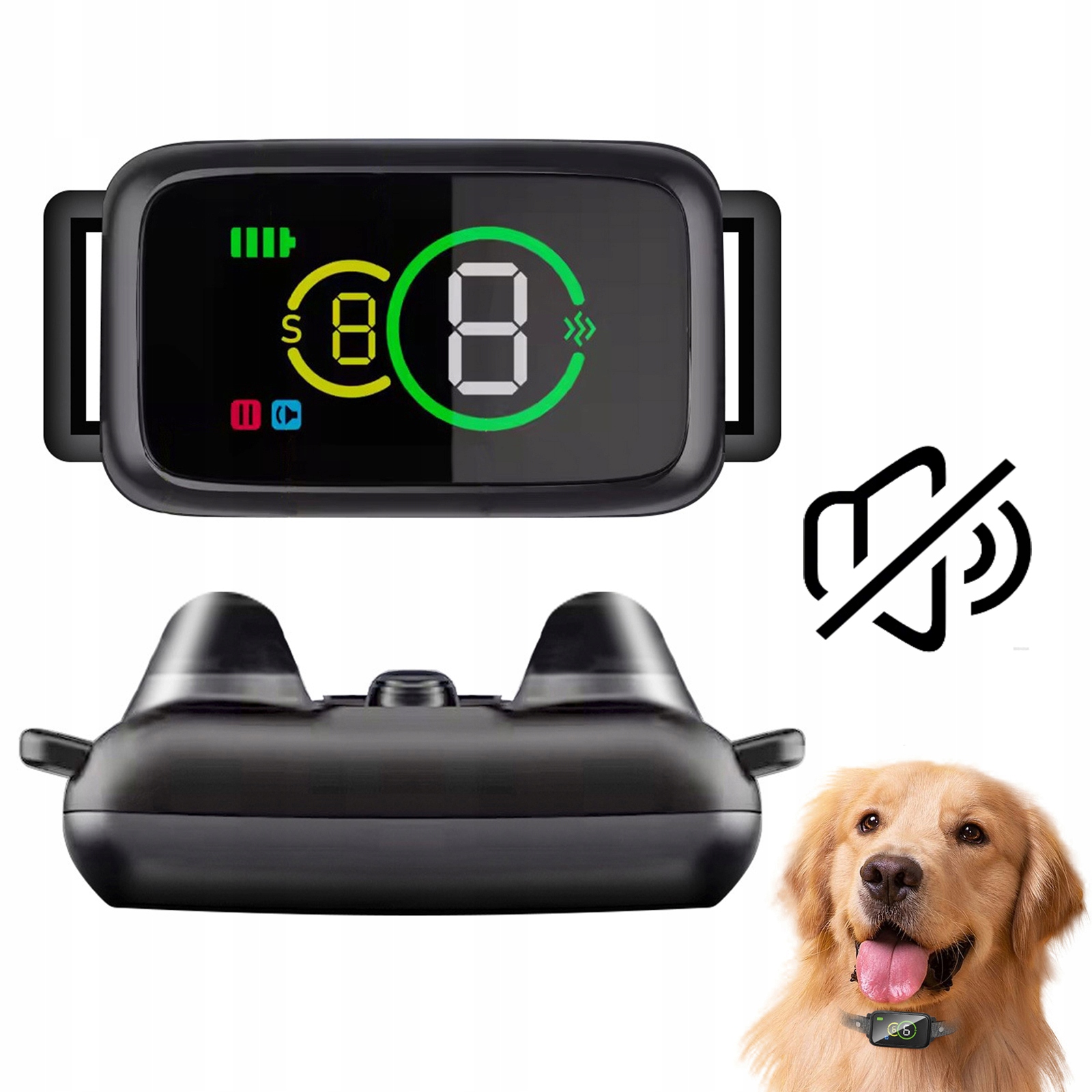 Levně Inteligentní Protištěkací Obojek Pro Psa IP67 S Led Displejem