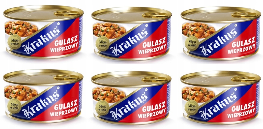 Levně 6x 300 g Krakus Vepřový guláš konzerva Karton
