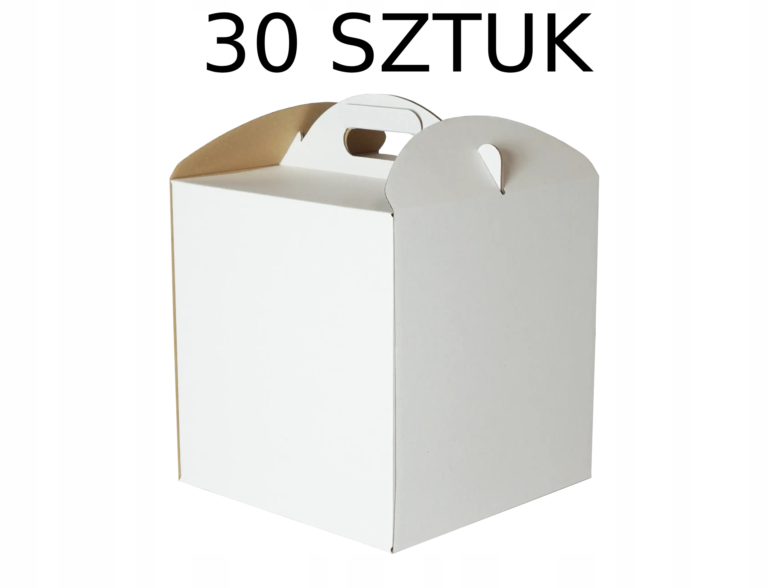 Karton Pudełko na tort ciasto 24x24x25 cm białe opakowanie 30 szt.