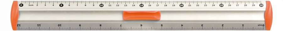 

Linijka aluminiowa Tetis 30cm szaro-pomarańczowa
