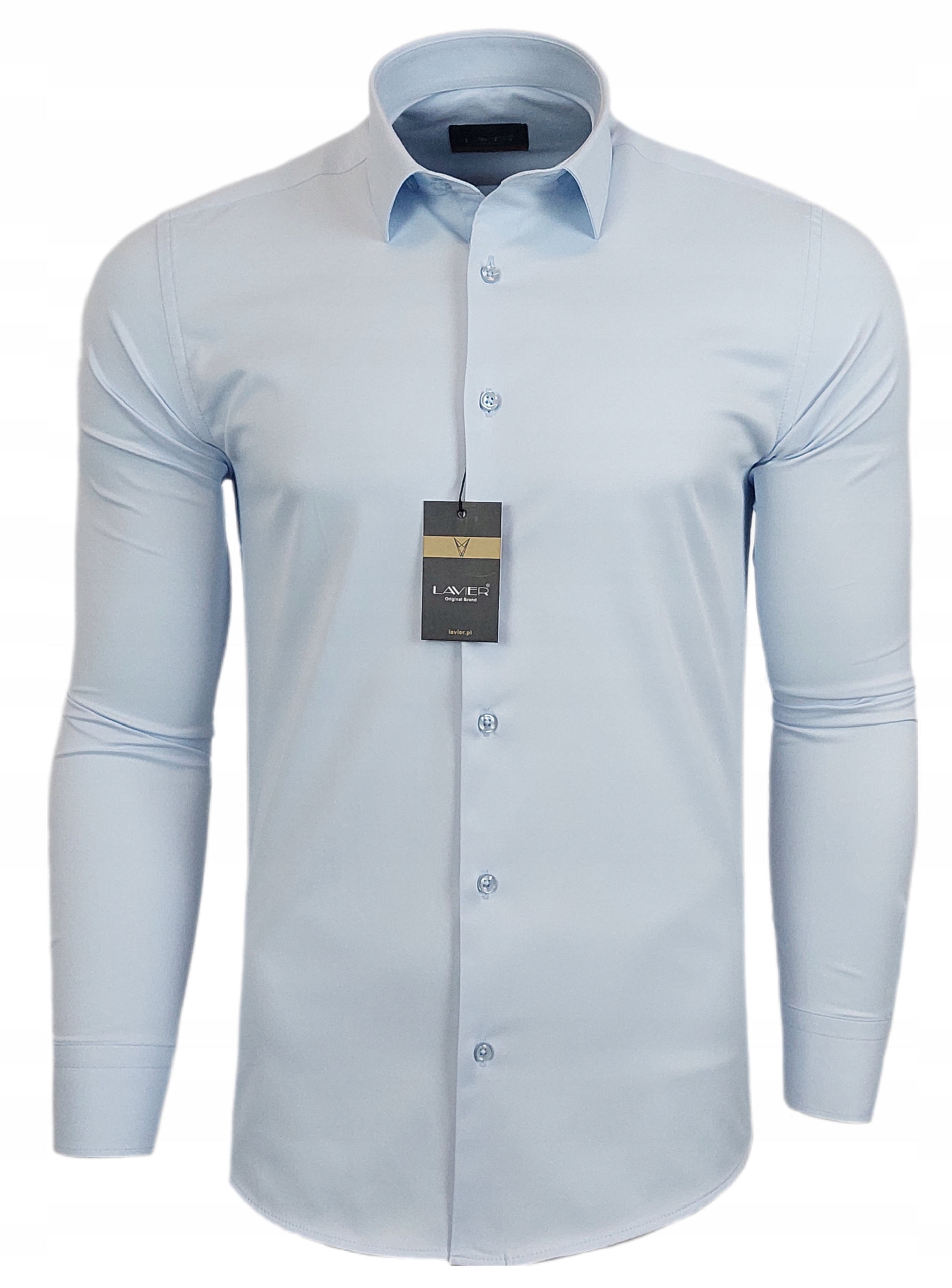 Koszula męska Błękitna dopasowana Lavier - SLIM FIT Bawełna Rozmiar M Marka inna