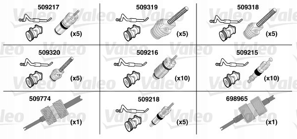 КОМПЛЕКТ КЛАПАНІВ КЛИМ./ 45PCS / 2X КЛЮЧ ВКЛ