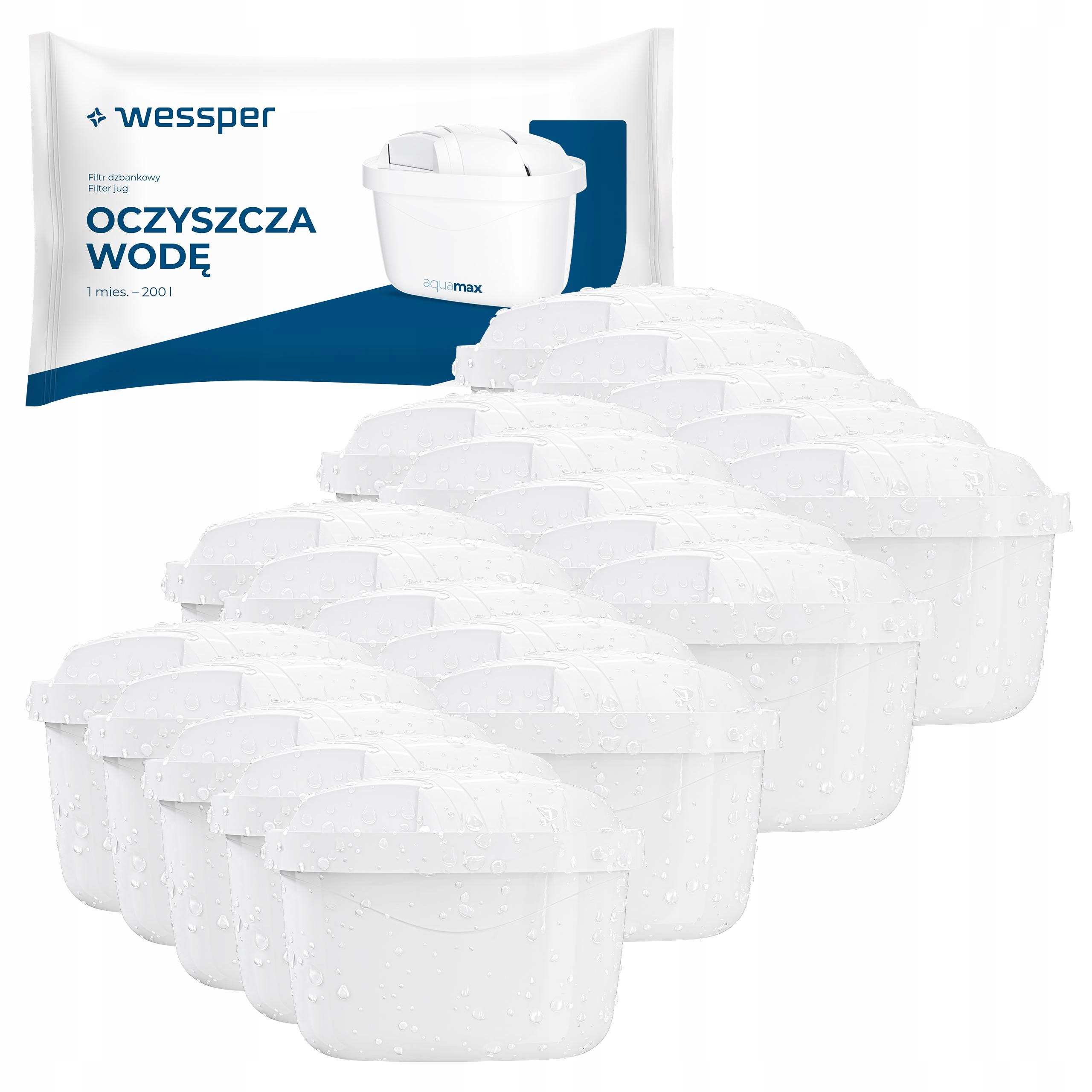 aquamax Standard filtr wody do dzbanka filtrującego Wessper D2 15 sztuk