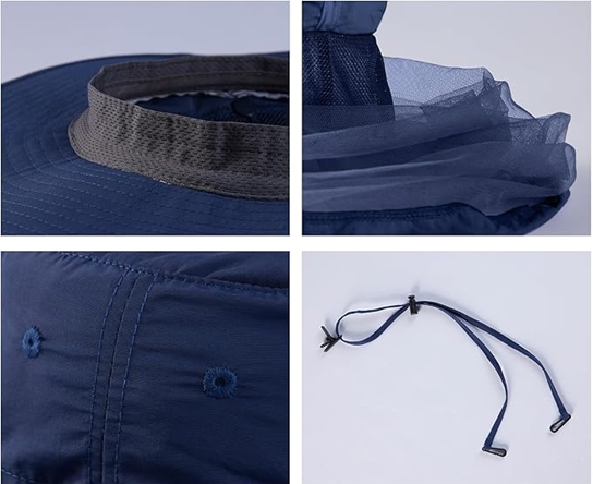 KAPELUSZ PRZECIWSŁONECZNY Z SIATKĄ MOSKITIERĄ CZAPKA OCHRONNA - CZAPKI Rozmiar (obwód głowy w cm) 58