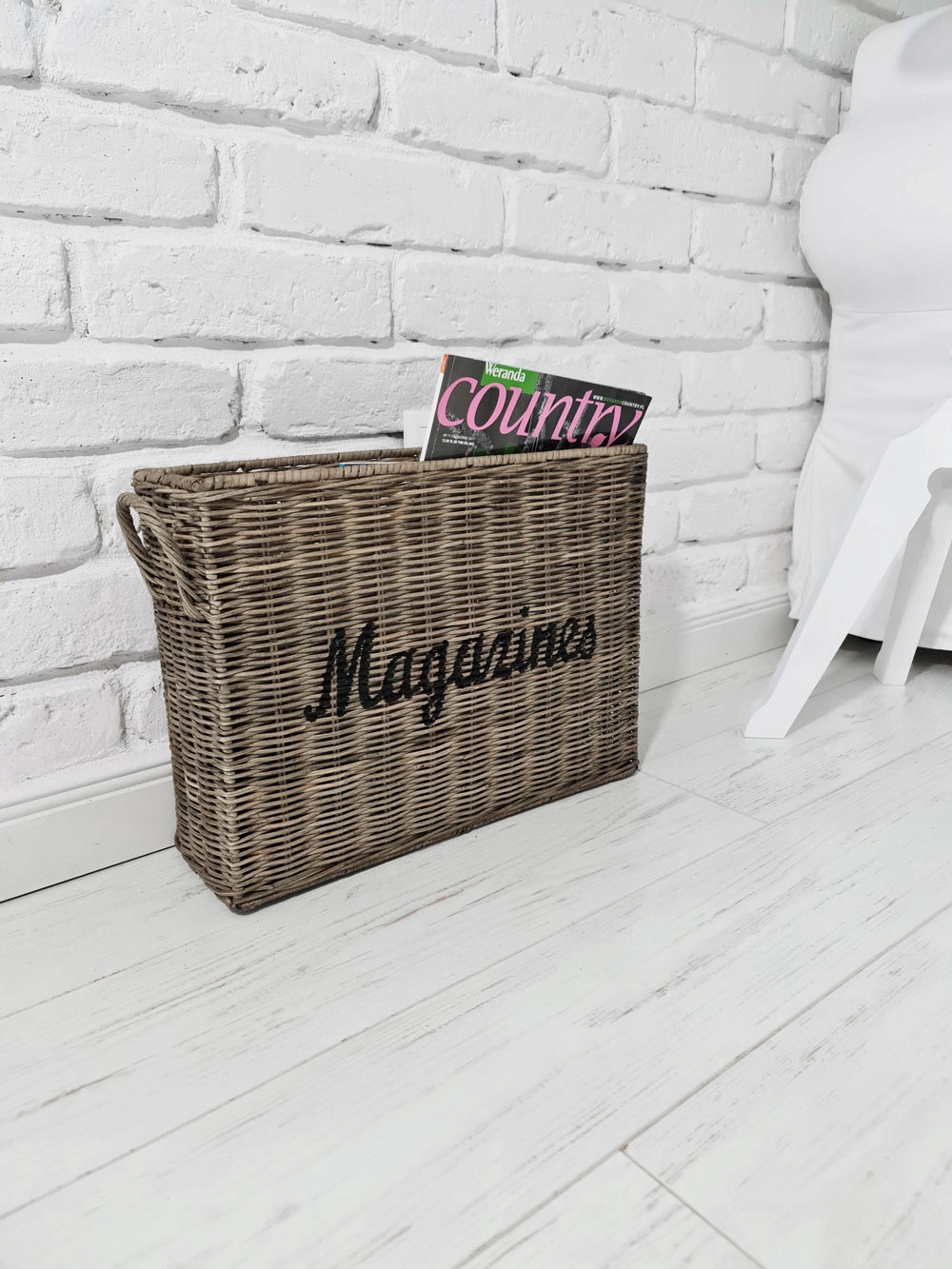 Noviny Ratanový kôš Hampton „magazines“ Stojan na noviny