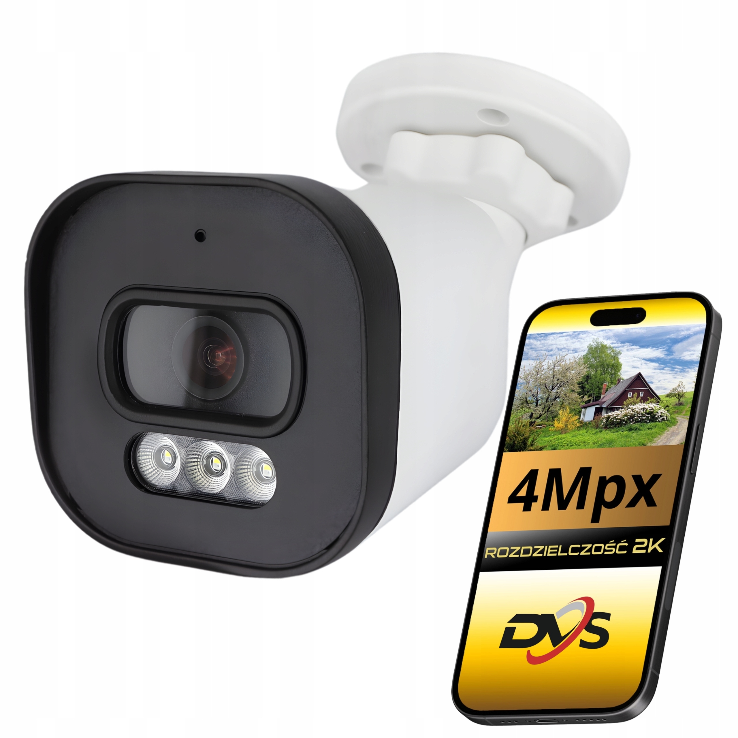 Venkovní Ip kamera PoE 4Mpx Onvif IP67 Ir Led pro monitorování, tuba Dvs