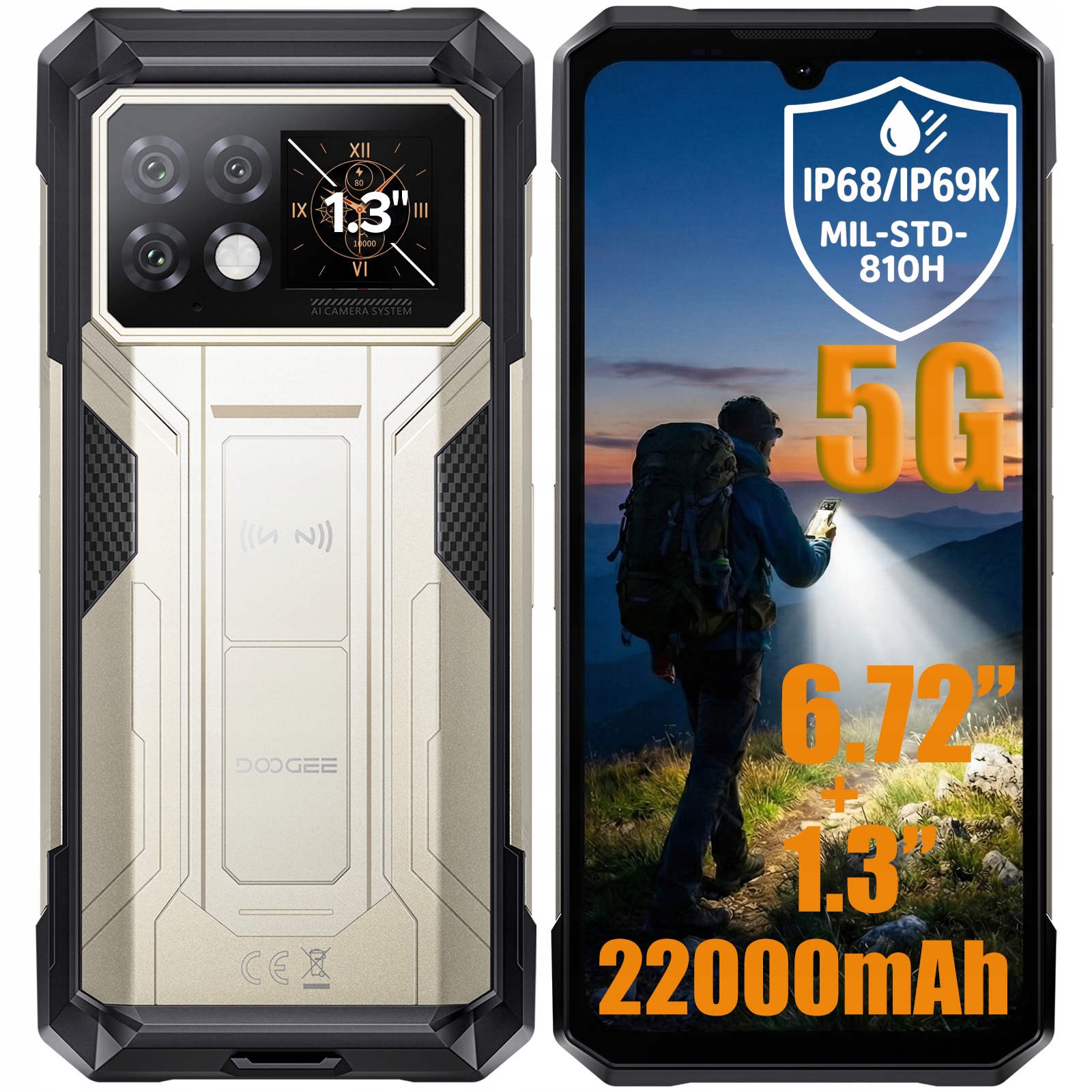 Vojenský pancéřový smartphone Doogee S200MAX 5G 16/512GB Nfc Dual Sim Android