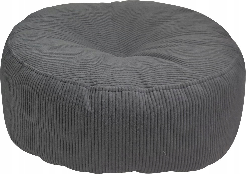 

Pufa Okrągła Roller Podnóżek Sztruks Szary 47x20cm