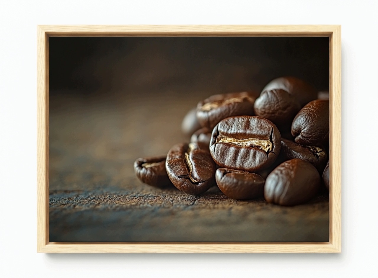 Obraz Rama Americká Krabička Káva Zrno Arabica Robusta Makro Nápoj Cafe 60x40