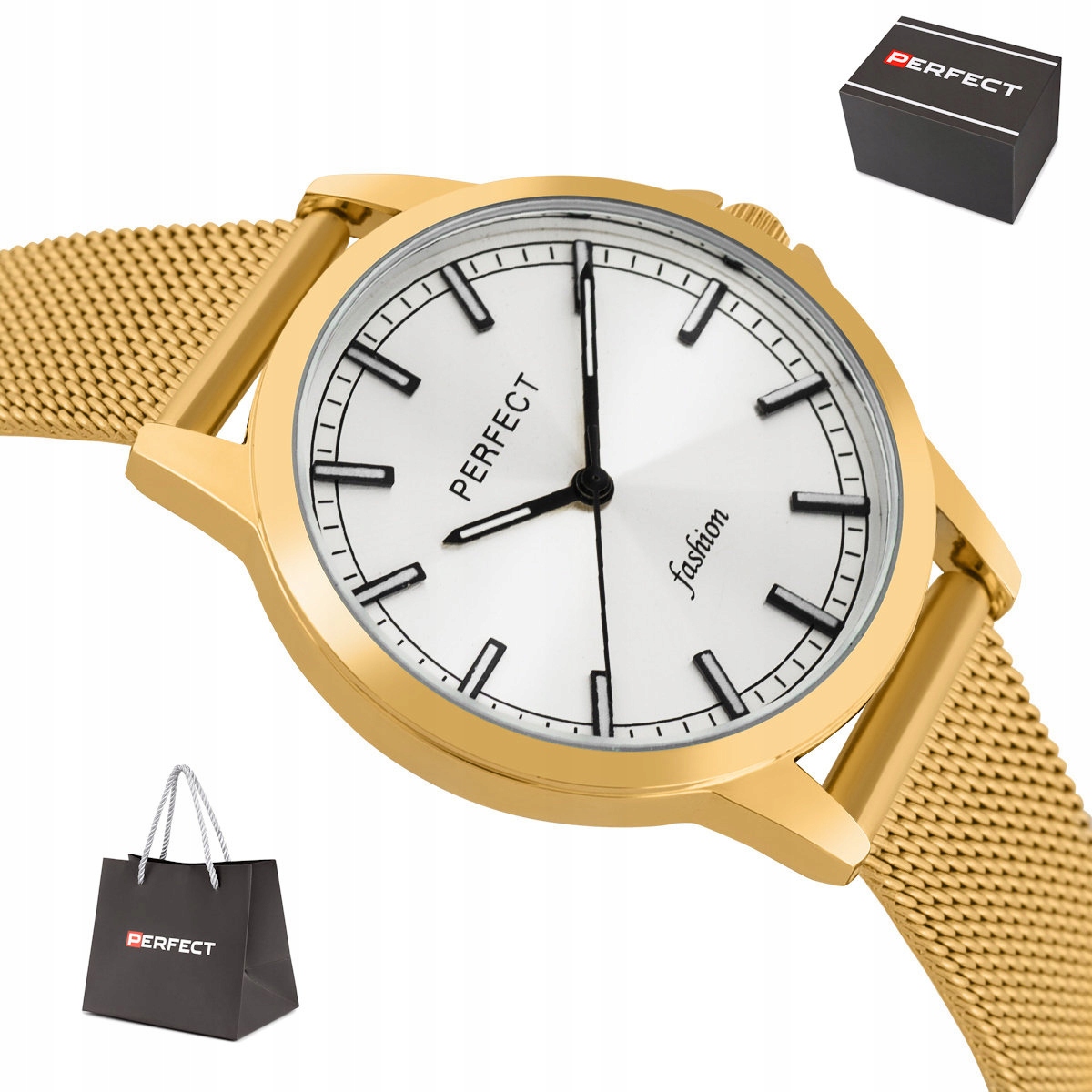 Dámské Klasické Zlaté Čitelné Hodinky Perfect Fashion F366-07 35 mm