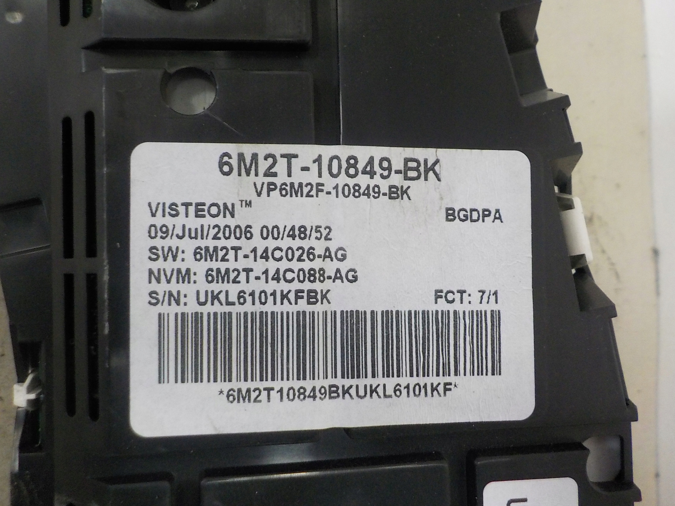 FORD S-MAX and dials dials 6M2T-10849-BK