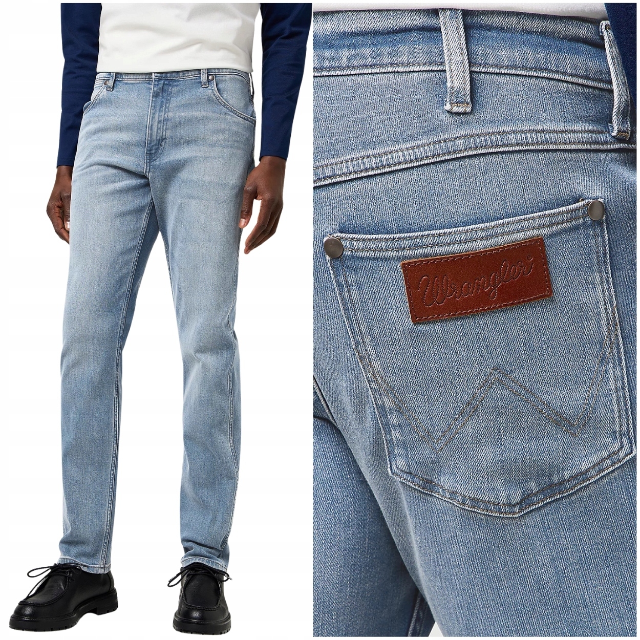 Wrangler Greensboro Grey Light Džíny jednoduché pánské džínové kalhoty W30 L32