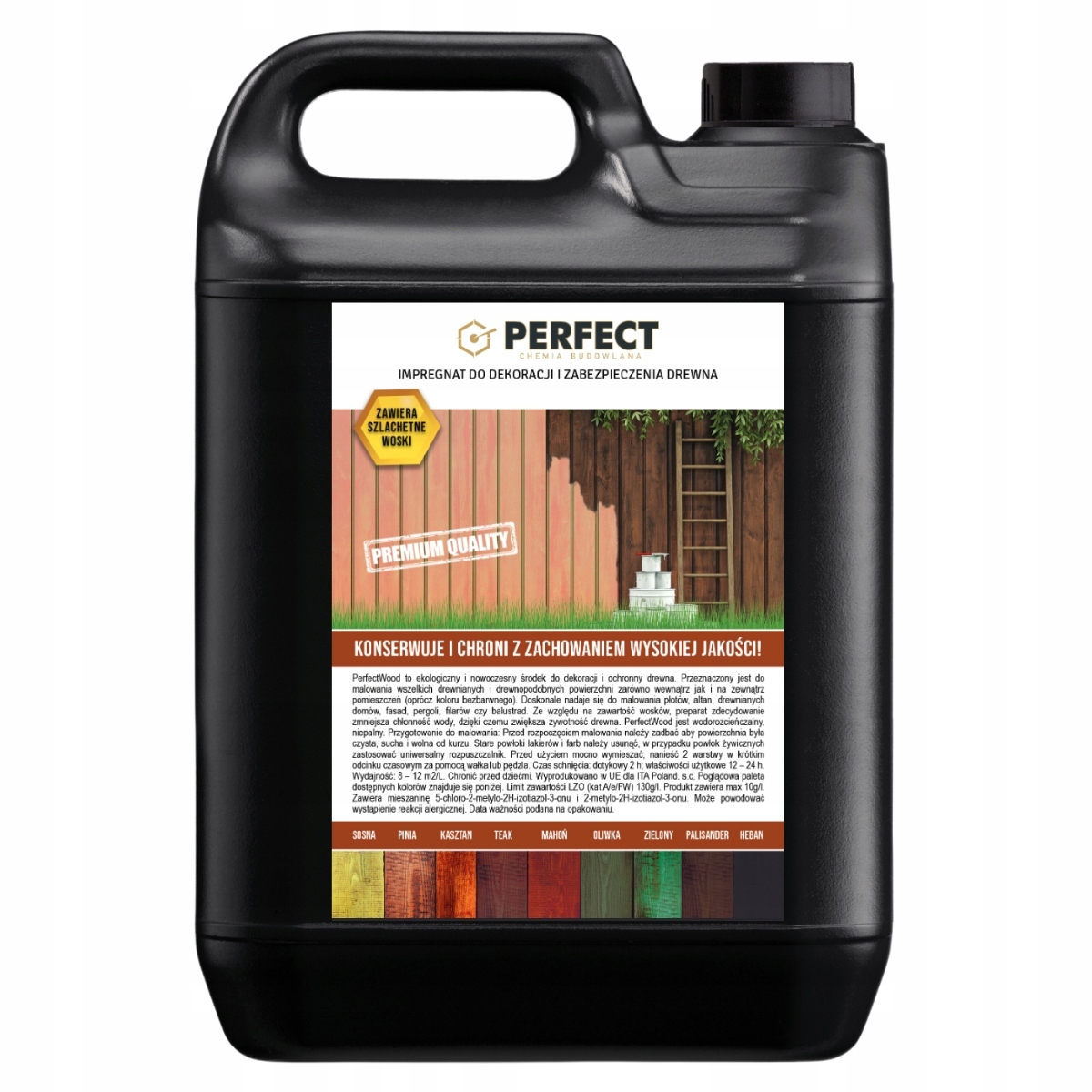 Impregnat do drewna barwiący PERFECT WOOD 10 L SZARY 120 m2 Marka Perfect Chemia