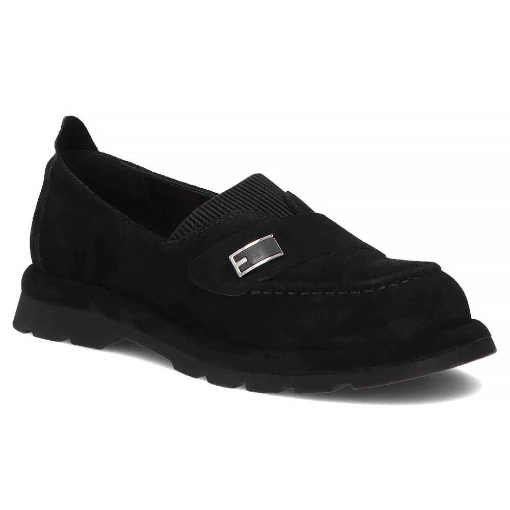 Buty damskie skórzane półbuty Filippo wsuwane zamszowe r.40
