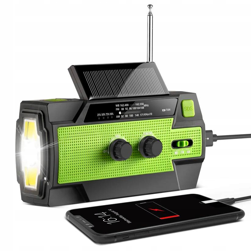 Nouzové Rádio 2 Pro Fm Am síťové bateriové rádio 4000 mAh Usb