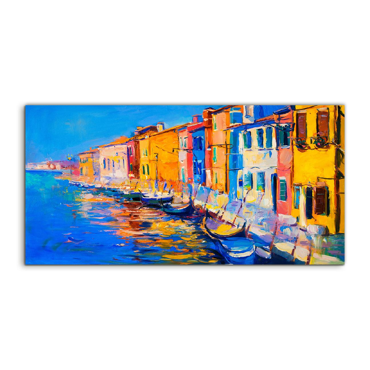 

Obraz 140x70 z nadrukiem Krajobraz Wenecja Łódki