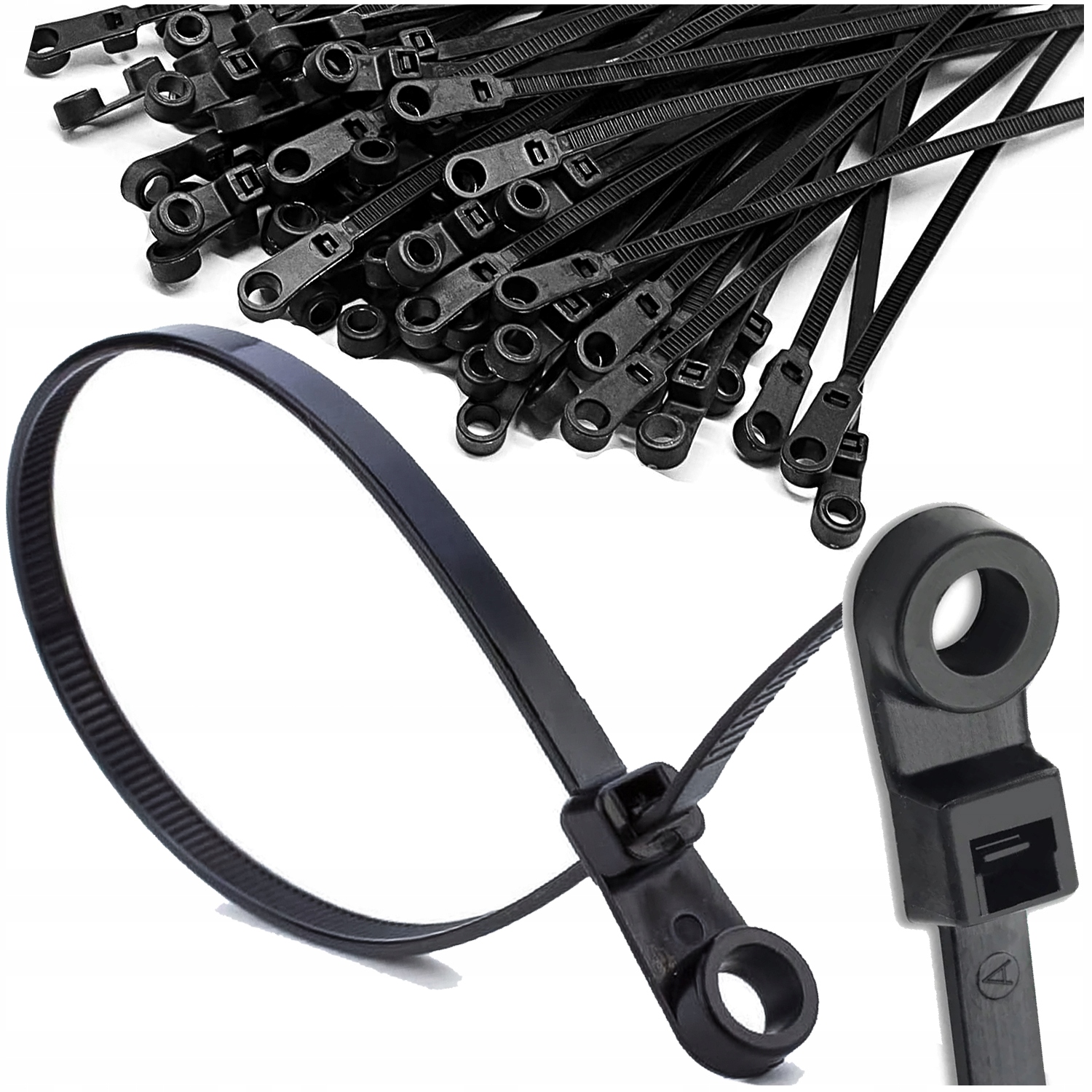 Uchwyt Montażowy Paskowy Zaciskowy Opaski Do Kabli Peszla Uv 4,8x300 100SZT