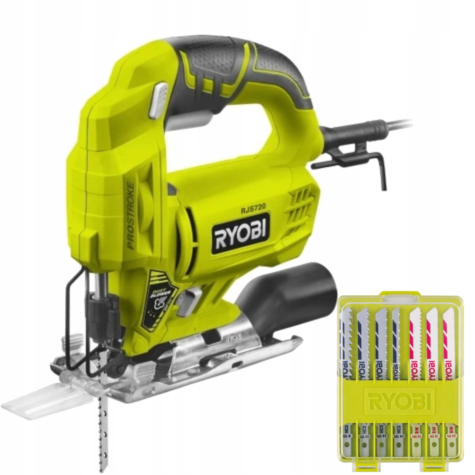 Ryobi Elektrická přímočará pila RJS720G 500W sada pilových listů 10 Ks