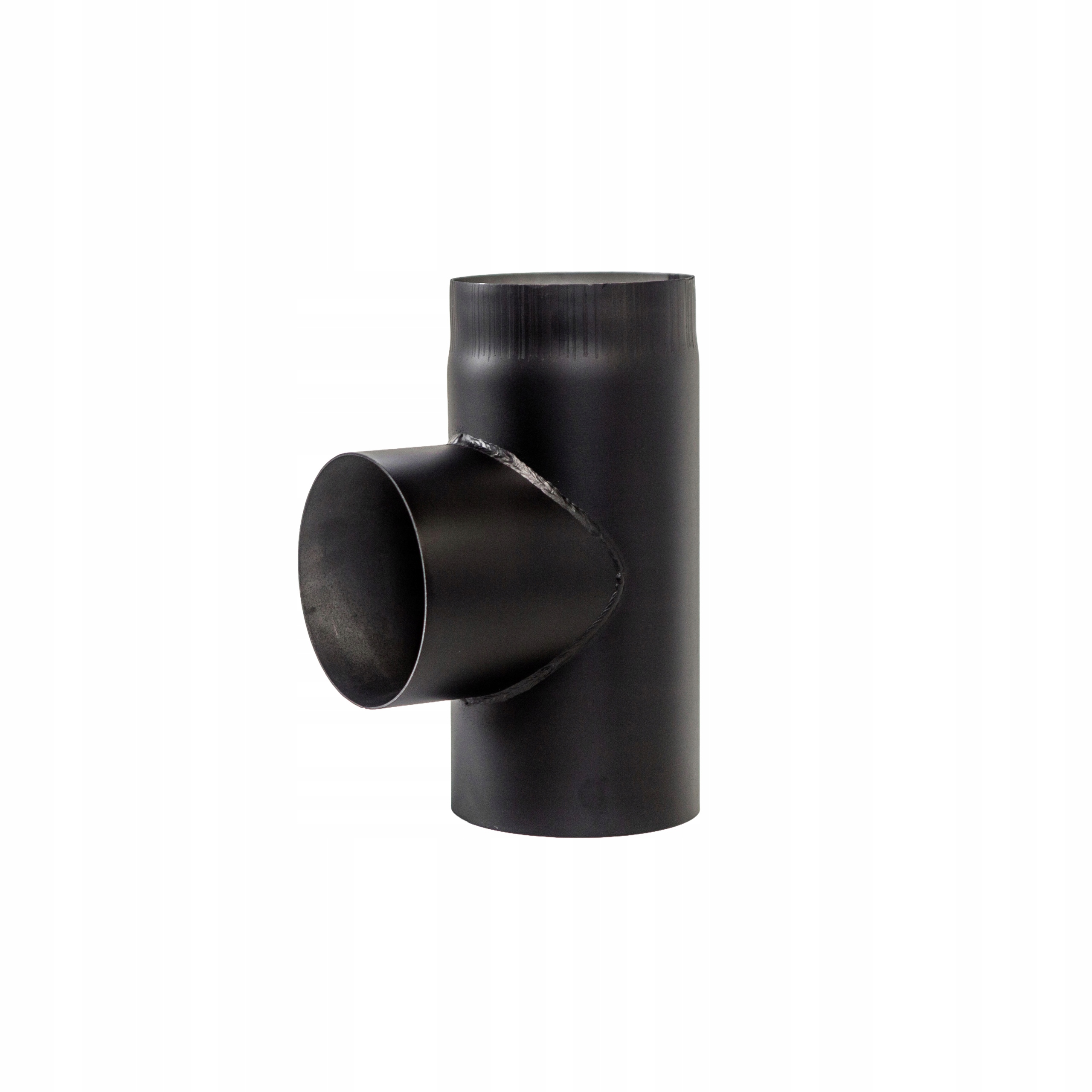 T-rozdělovač černý, průměr 200 mm, 90° – komínový čep
