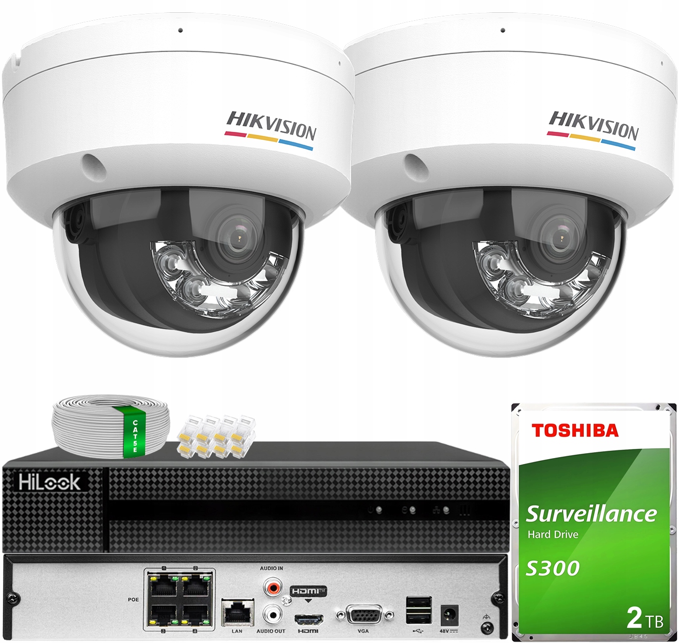 Monitorovací systém pre 2 Ip kamery 6MPX Smart Hybrid Hikvision ColorVu 2TB