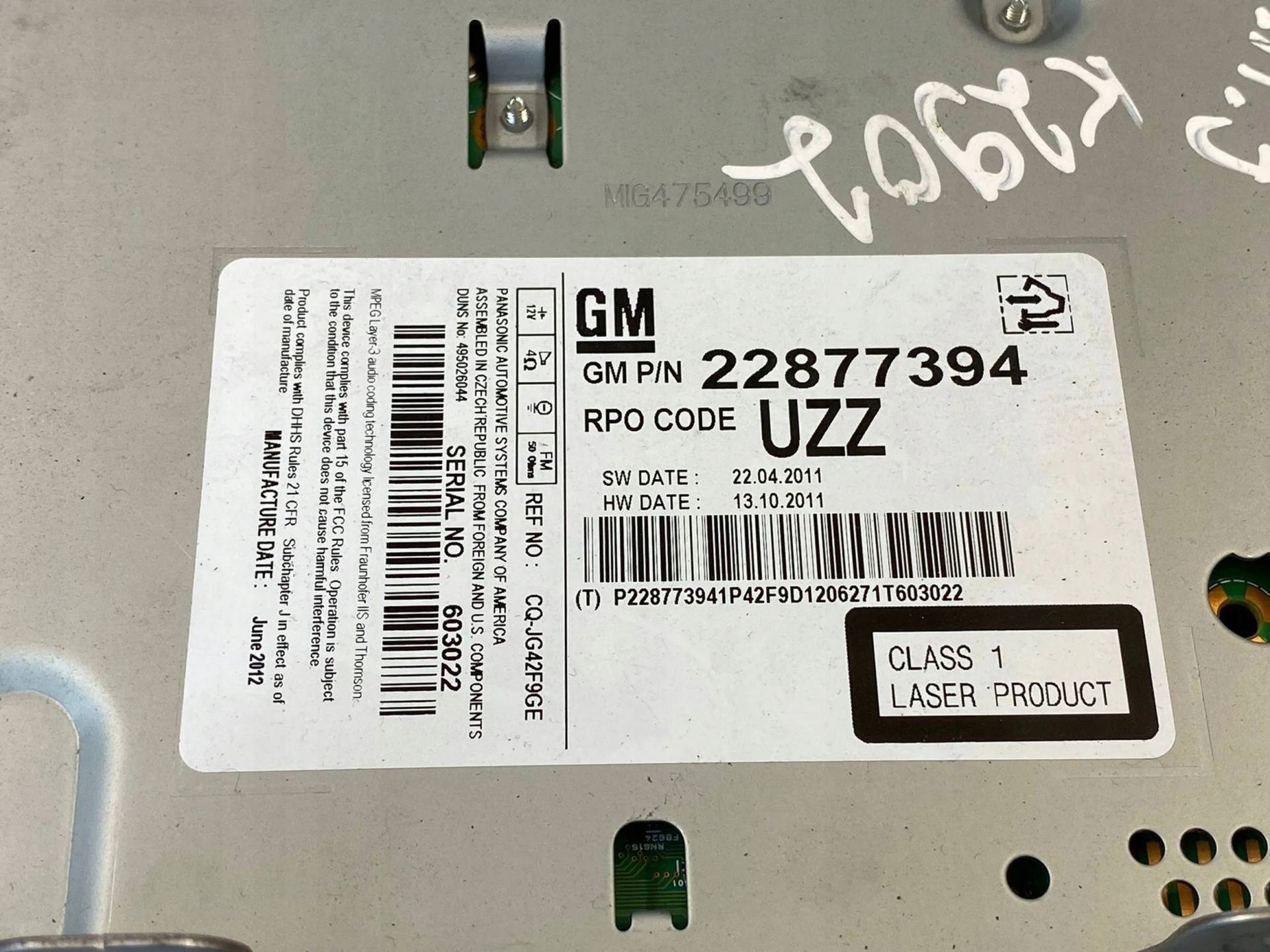 Radio samochodowe Opel Astra J 2012 22877394