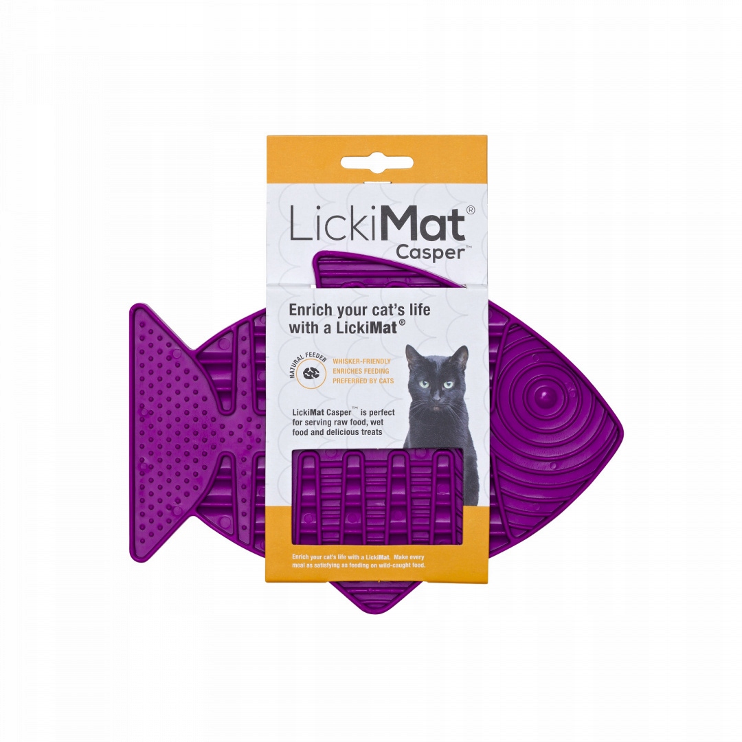 

Mata rybka LickiMat dla kota uspokaja 22x15cm fiol