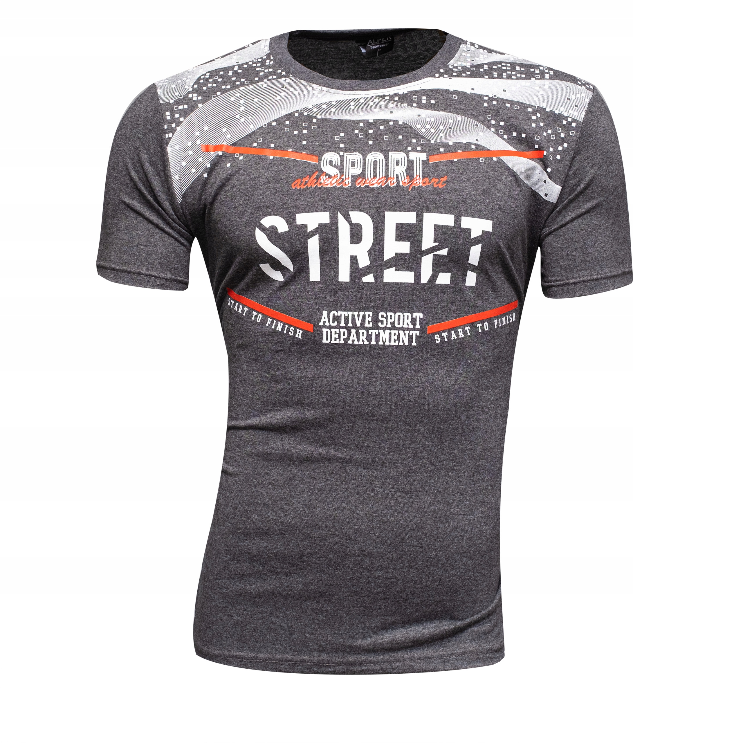

T Koszulka Męska T-shirt Popiel Cie roz XXL Bawełn
