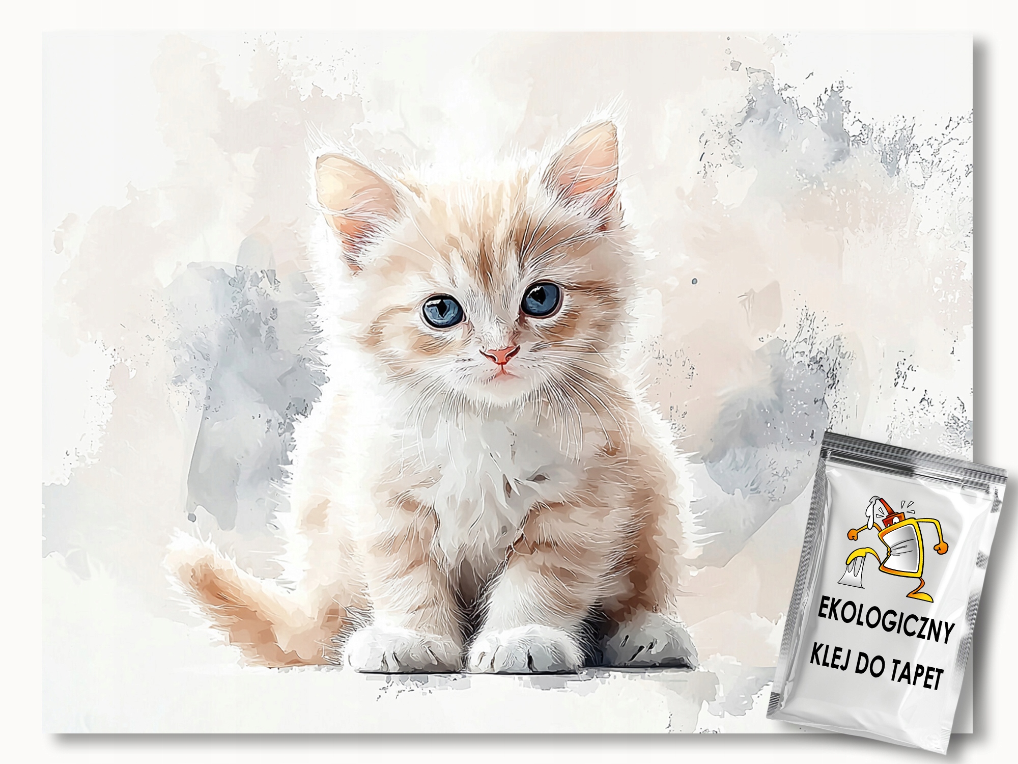 Fototapeta Flizelina Akvarel Zvíře Rudá Kočka Kotě Maluch 400x280 110g