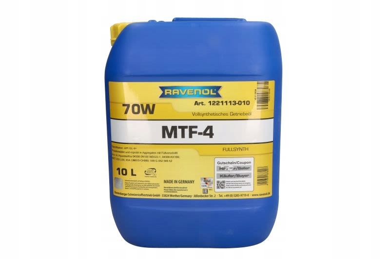 Olej mtf Ravenol Rav MTF-4 70W 10L