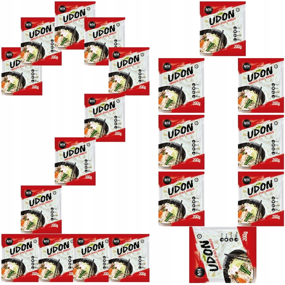 Levně 20 x čínské čerstvé těstoviny Udon Pšeničné hotové za 3 minuty 200 g Asia Kitchen