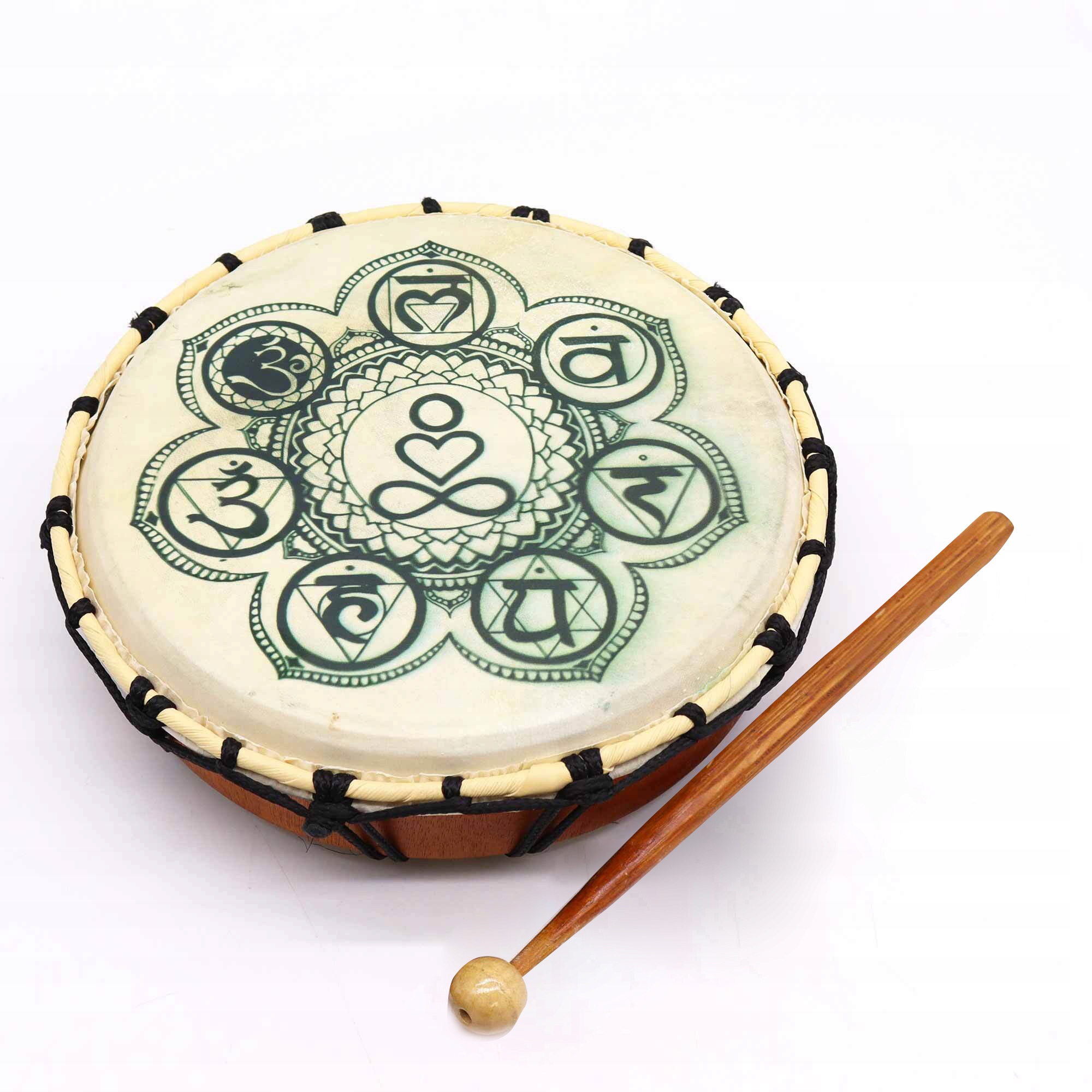Šamanský buben Čakra s paličkou – 25 cm
