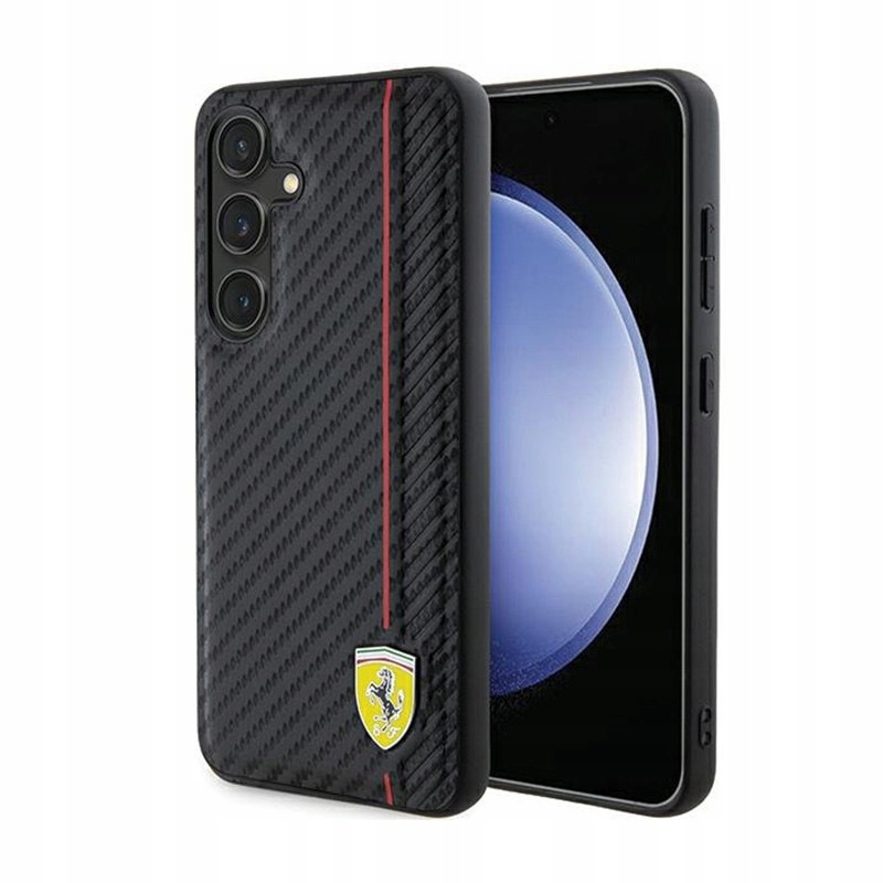 Ferrari Carbon Printed Line Etui Samsung Galaxy S24 (czarny)