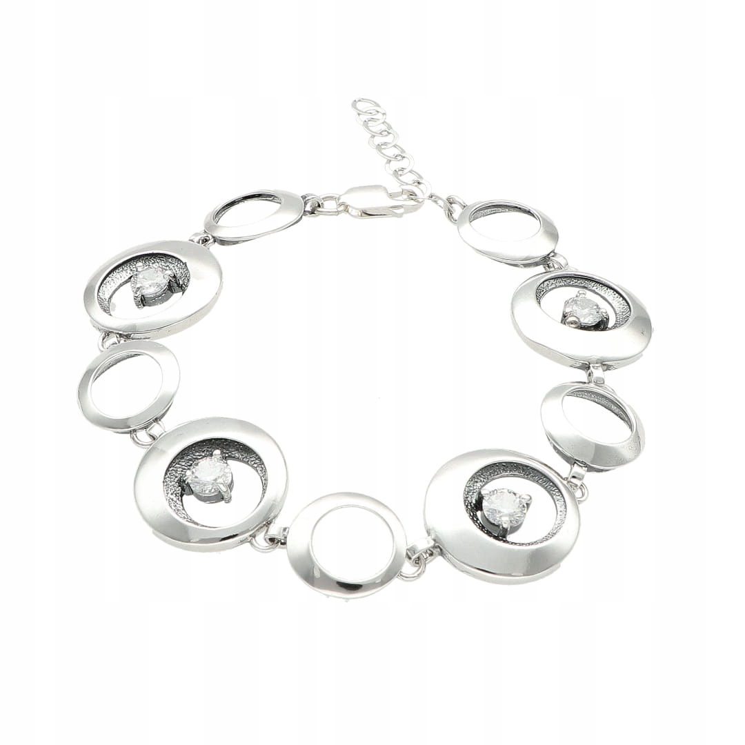 Náramek s kroužkem a zirkonem stříbro