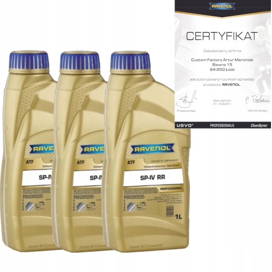 RAVENOL ATF SP-IV RR 3L - OLEJ PRZEKŁADNIOWY HYUNDAI KIA 8 BIEGÓW