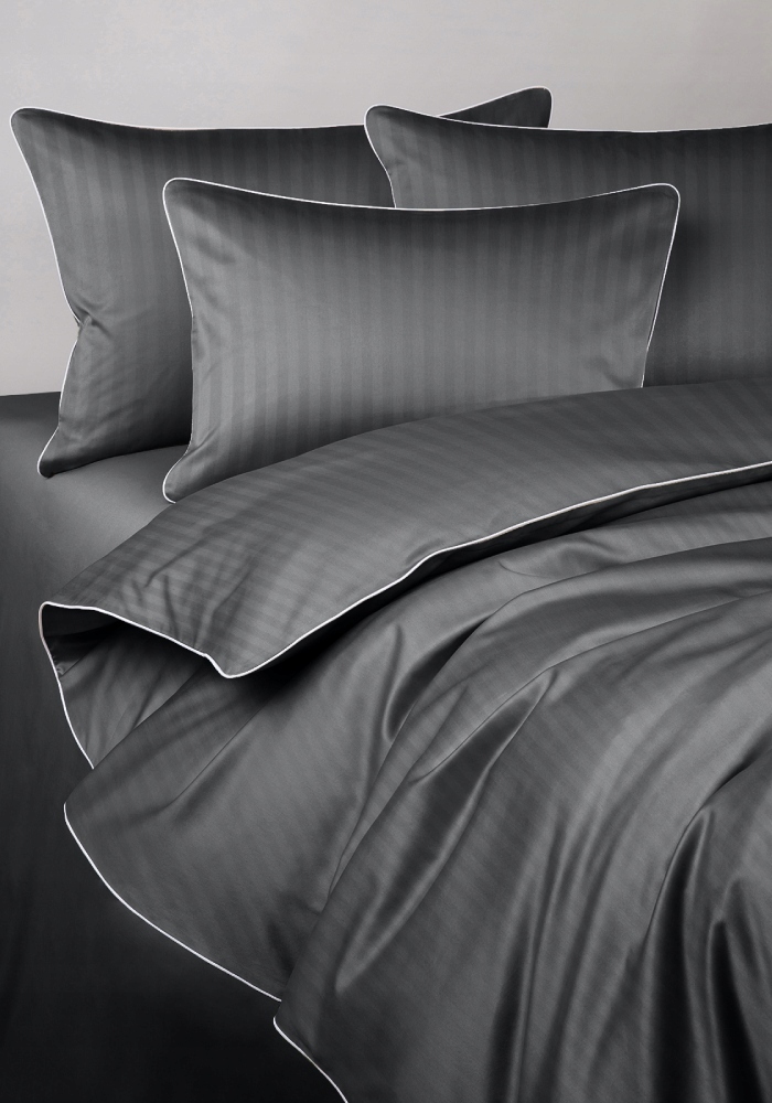 Posteľná Bielizeň San Antonio grafitová s bielou lemovkou 180x200 Maro Home