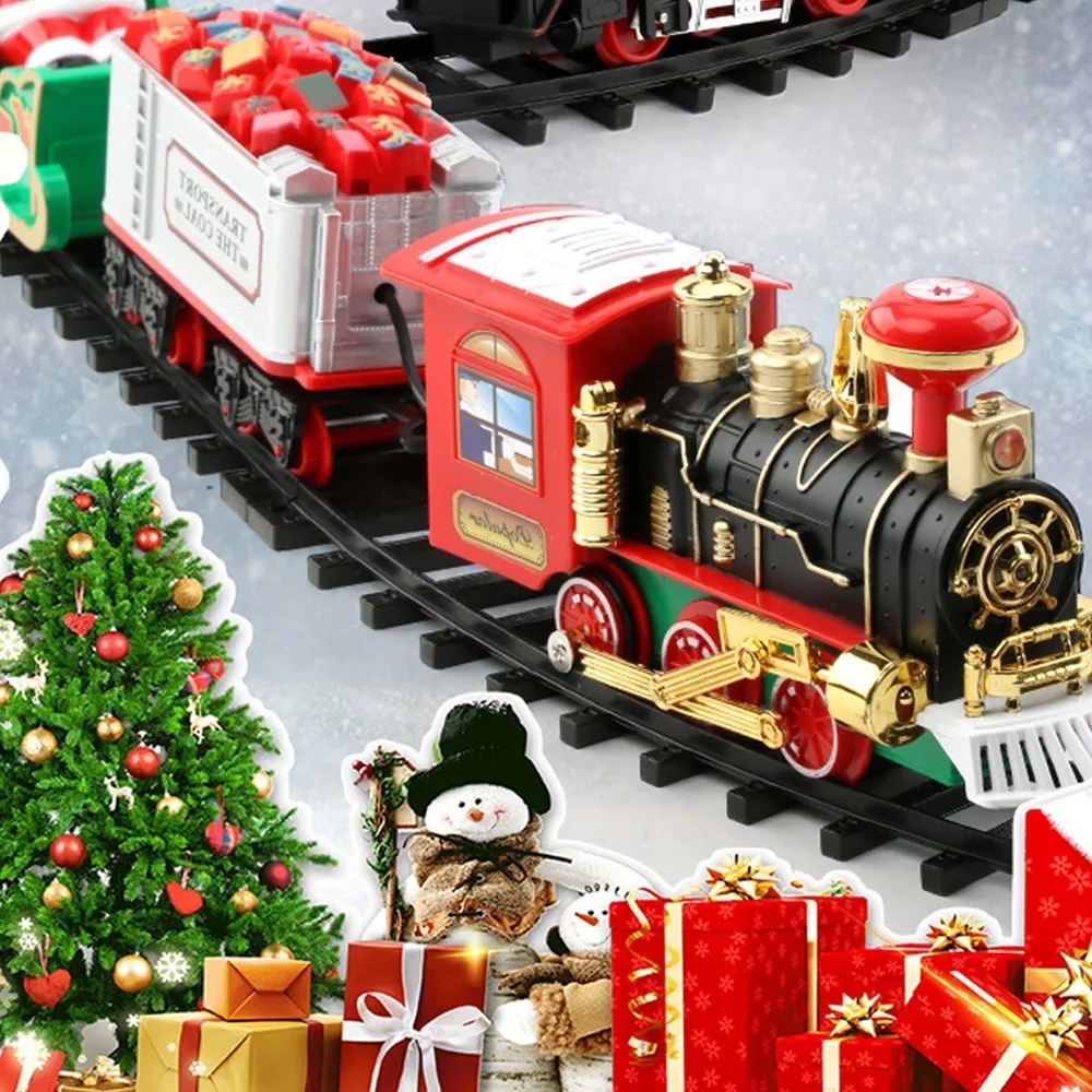 Christmas Tree Decoration Train Track Frame Railway Car with Sound&Light Marka inna