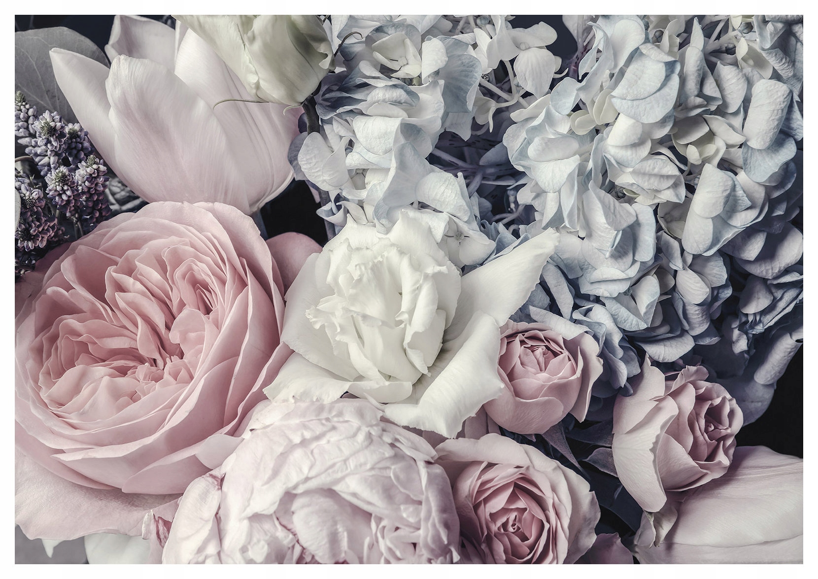 Vliesová fototapeta Ruže Hortenzie Kvety Pastelové 300x210 lepidlo