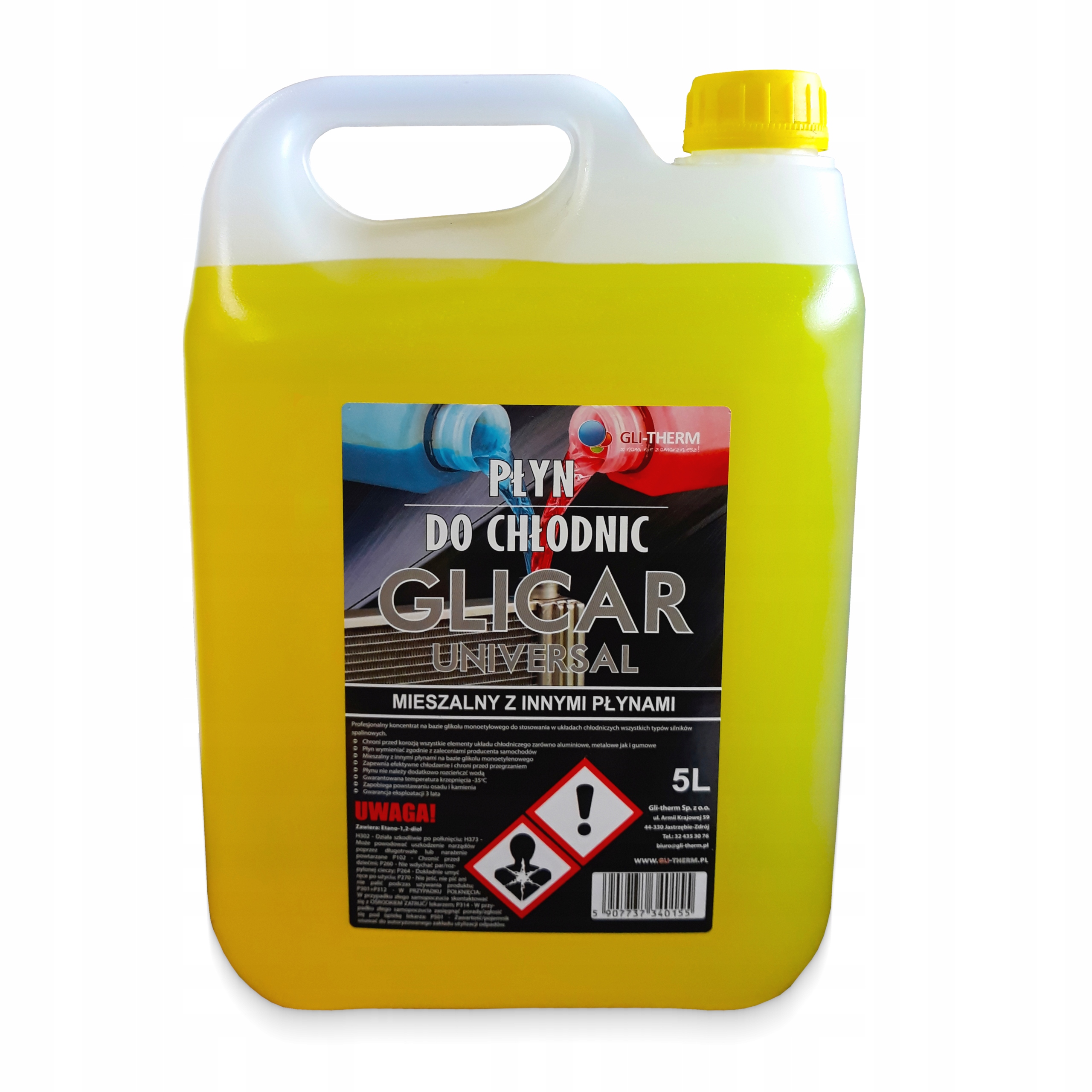 Płyn Chłodniczy Antifreeze Glicar -35 Żółty 5L Płyn Do Chłodnic
