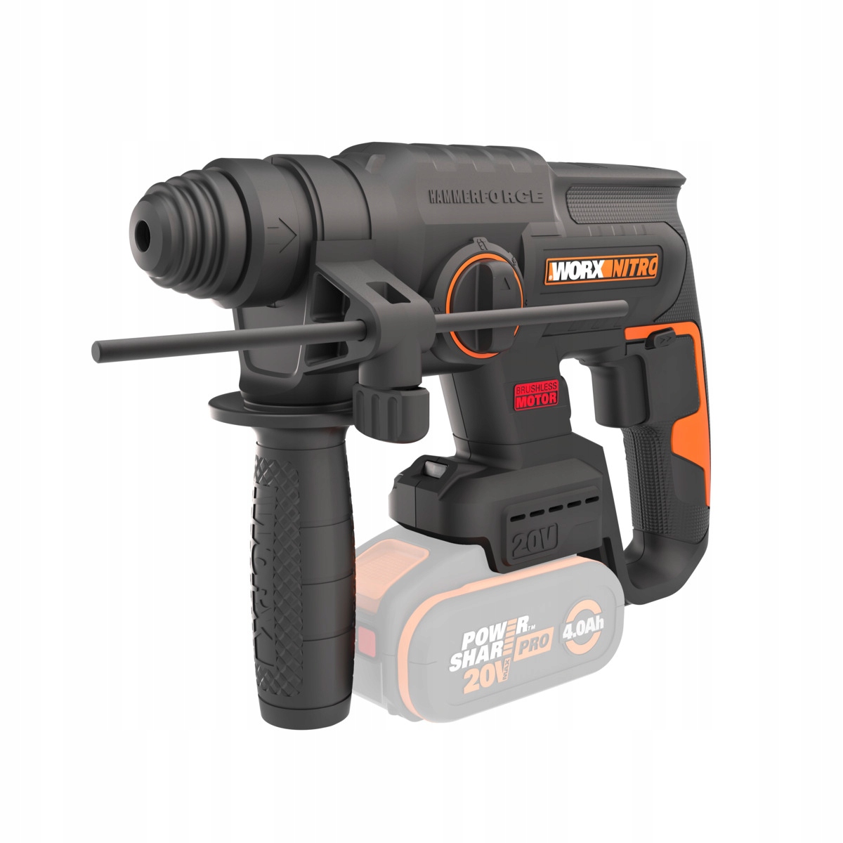 WORX NITRO WX3819 20V Bezszczotkowa Młotowiertarka Akumulatorowa — miniatura 15