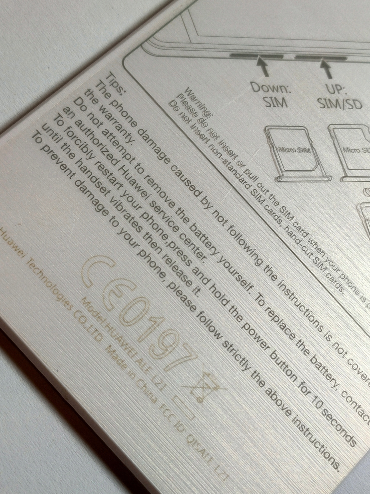 Oryginalna Używana Pokrywa Baterii Huawei P8 Lite ALE-L21 EAN (GTIN) 5010559558506