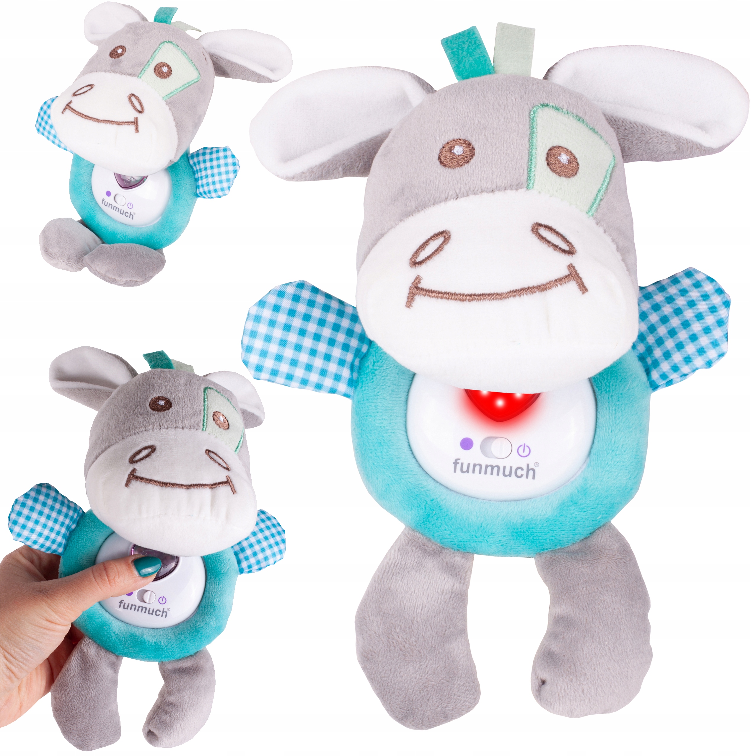 

Interaktywna Pluszowa Zabawka Osiołek Światło Miś