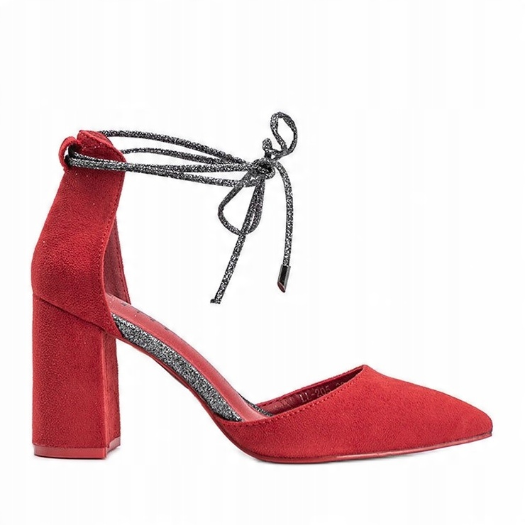 

Czerwone Skóra ekologiczna Buty Czółenka r.39
